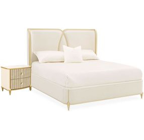 Regent Square Cornsilk Upholstered Panel Bedroom Set