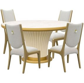 Regent Square Light Champagne Round Dining Room Set