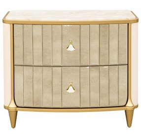 Scotts Square Light Champagne 2 Drawer Nightstand with LED
