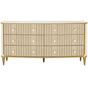 Scotts Square Light Champagne 6 Drawer Dresser with LED