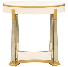 Scotts Square Light Champagne Oval End Table