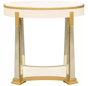 Scotts Square Light Champagne Oval End Table