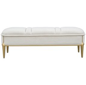 Scotts Square Cornsilk Upholstered 56" Accent Bench
