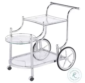 Sarandon Chrome And Clear Serving Cart