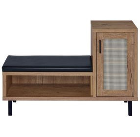 Teller Natural Oak Entryway Shoe Storage Bench