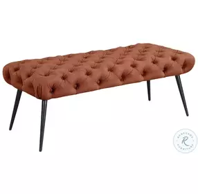 Ella Rust Upholstered Tufted Bench