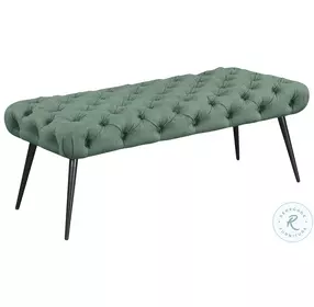 Ella Teal Upholstered Tufted Bench