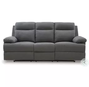 Tarrant Charcoal Reclining Sofa with Drop Down Table