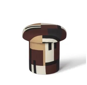 Lucy Mud Brown Upholstered Accent Stool