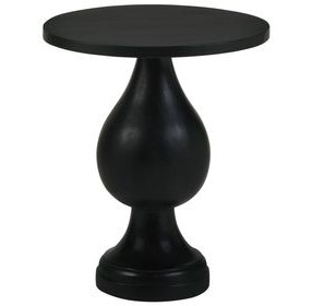 Dianella Black Stain Round Pedestal Accent Table