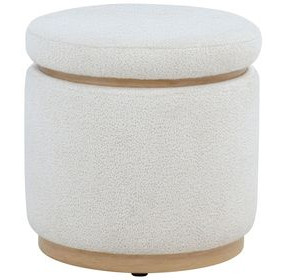 Remuda Ivory Round Ottoman with Storage