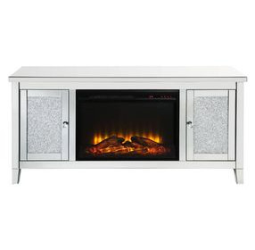 Noralie Silver 59" TV Stand with Fireplace