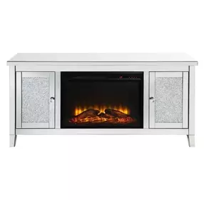 Noralie Silver 59" TV Stand with Fireplace