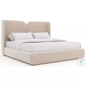 Oblique Ivory King Upholstered Bed