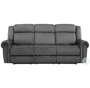 Brennen Charcoal Power Double Reclining Sofa