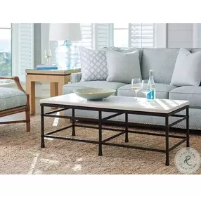 Newport aged bronze Breakwater Metal And Stone Occasional Table Set by Barclay Butera