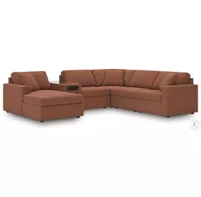 Modmax Spice 6 Piece Performance Fabric Sectional with Audio System and LAF Chaise