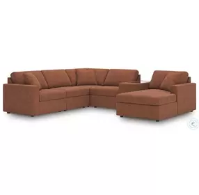 Modmax Spice 6 Piece Performance Fabric Sectional with RAF Chaise