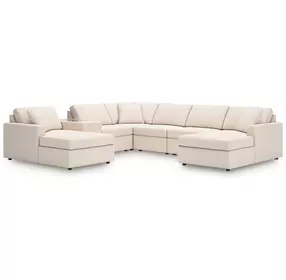 Modmax Oyster Performance Fabric 7 Piece Modular Sectional