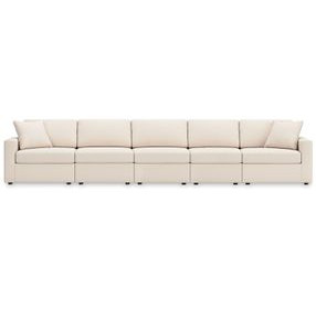 Modmax Oyster Performance Fabric 5 Piece Modular Sectional