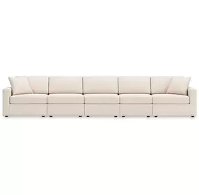 Modmax Oyster Performance Fabric 5 Piece Modular Sectional