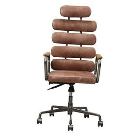 Calan Vintage Whiskey Leather Upholstered Swivel Office Chair