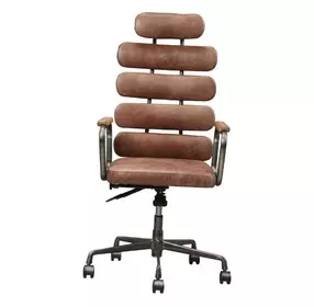 Calan Vintage Whiskey Leather Upholstered Swivel Office Chair
