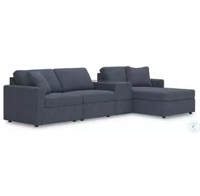 Modmax Ink 4-Piece Performance Fabric Modular Sectional with RAF Chaise and Storage Console