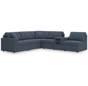 Modmax Ink Performance Fabric 6 Piece Modular Sectional with Audio Console
