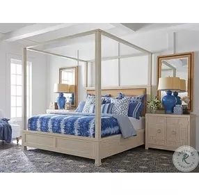 Newport Sailcloth Shorecliff Upholstered Canopy Bedroom Set by Barclay Butera