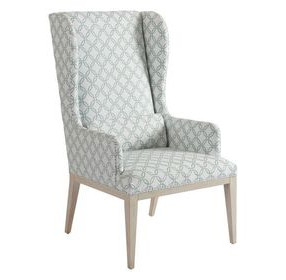 Seacliff Blue Upholstered Host Wing Chair