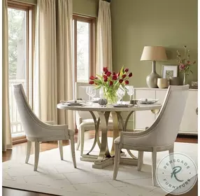 Whitmore Forum Alabaster And Brassy Champagne Dining Room Set