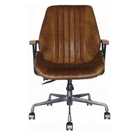 Hamilton Coffee Leather Upholstered Swivel Office Chair