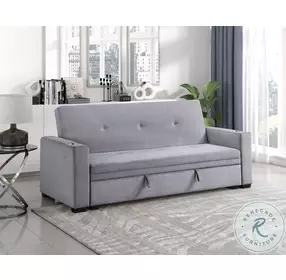 Grady Gray Convertible Sofa with Hidden Storage