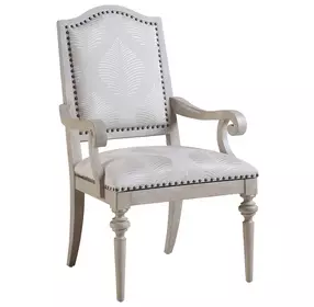 Aidan Beige 25" Upholstered Arm Chair with Nailhead Trim