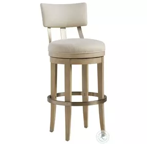 Malibu Ivory And Fawn Cliffside Swivel Upholstered Bar Stool By Barclay Butera