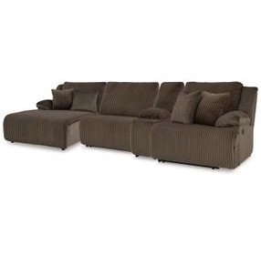Top Tier Chocolate 4 Piece Modular Reclining Sectional with LAF Chaise