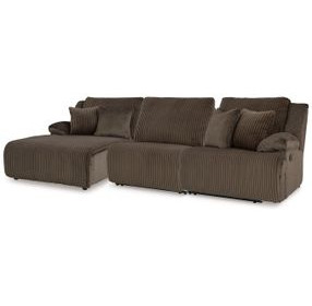 Top Tier Chocolate 3 Piece Modular Reclining Sectional with LAF Chaise