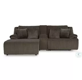 Top Tier Chocolate 3 Piece Reclining Sectional Sofa with LAF Chaise