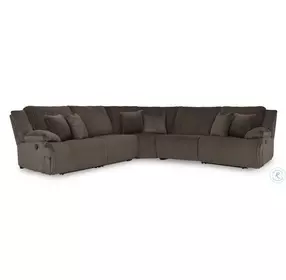 Top Tier Chocolate 5 Piece Reclining Sectional