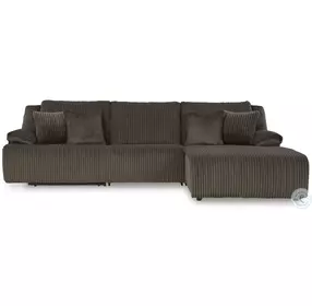 Top Tier Chocolate 3 Piece Sectional Sofa RAF Chaise