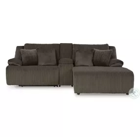 Top Tier Chocolate 3 Piece Reclining Sectional Sofa with RAF Chaise