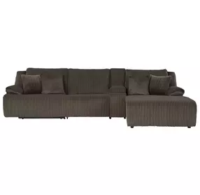 Top Tier Chocolate 4 Piece Modular Reclining Sectional with RAF Chaise