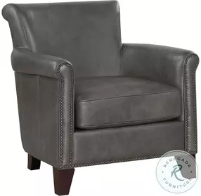 Braintree Gray Leather Accent Chair