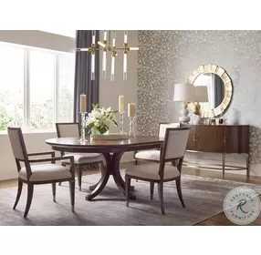 Vantage Warm Brown Warner Round Extendable Dining Room Set