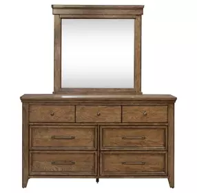 Carolina Park Amber Brown 7 Drawer Dresser with Mirror