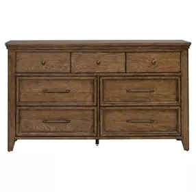 Carolina Park Amber Brown 7 Drawer Dresser