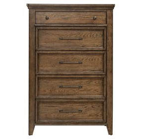 Cypress Grove Amber Brown 5 Drawer Chest