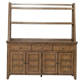 Cypress Grove Amber Brown 4 Door Server with Hutch