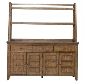 Carolina Park Amber Brown 4 Door Server with Hutch
